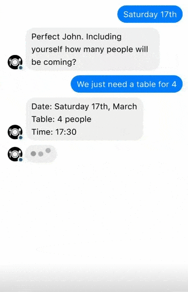 restaurant reservation messenger chatbot
