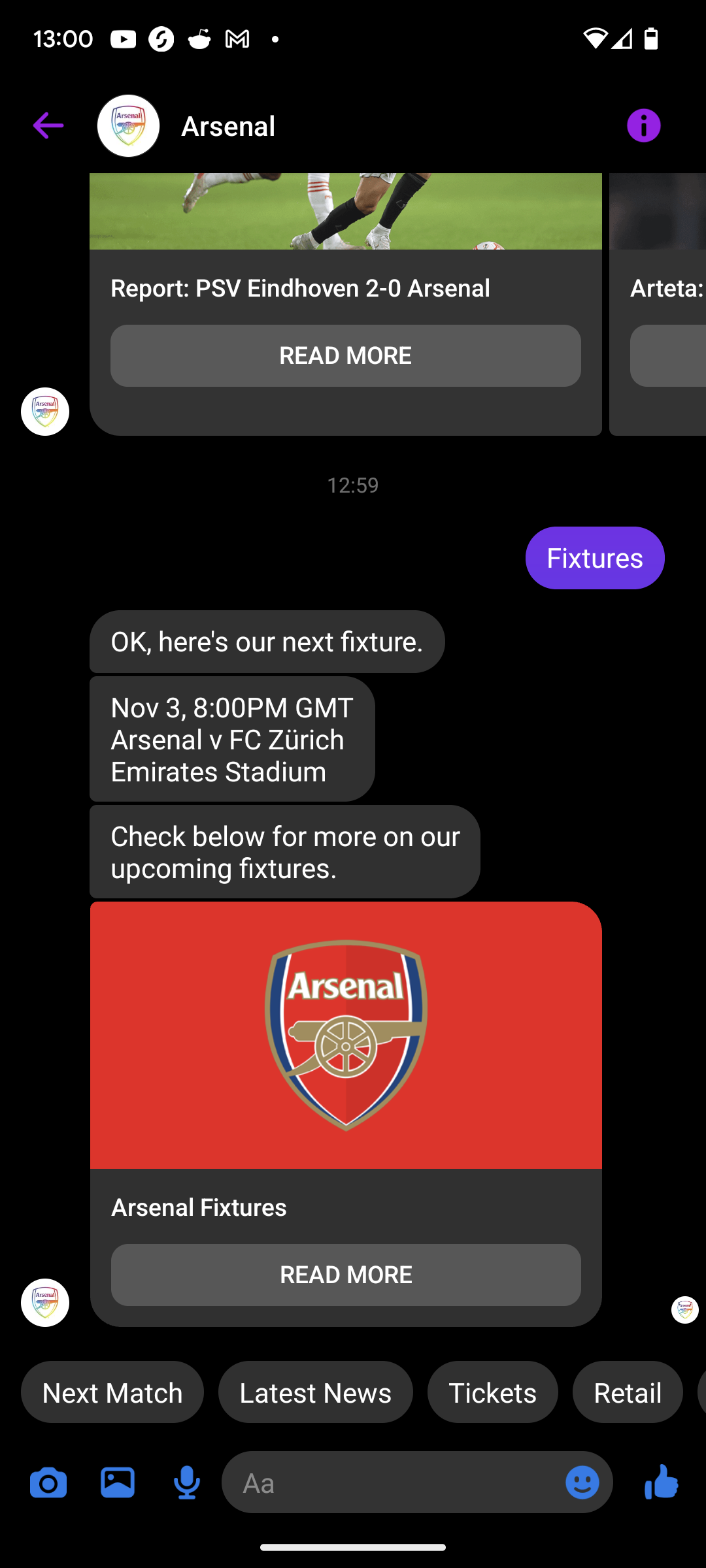 The Arsenal App, Arsenal App, News