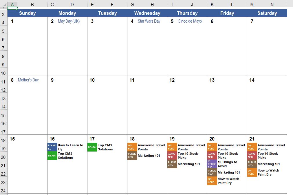 social calendar template calendar